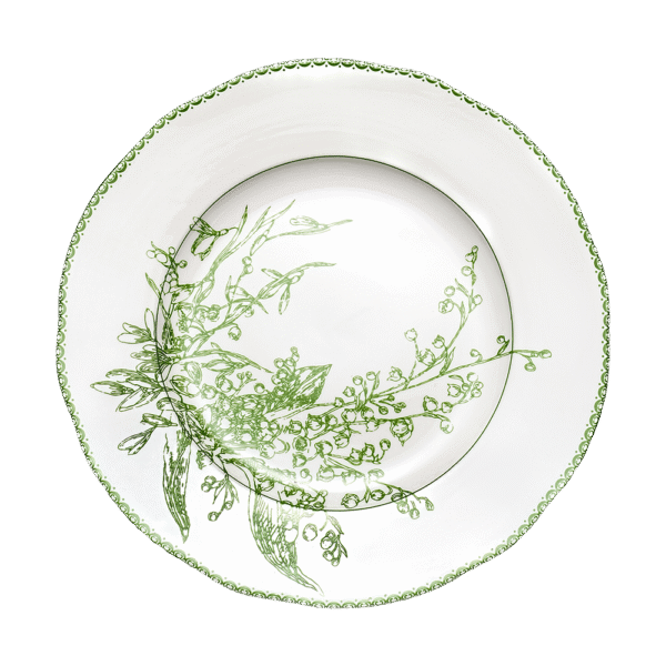Lily of the Valley Ceramic Flat Plate (8.5 Inch)