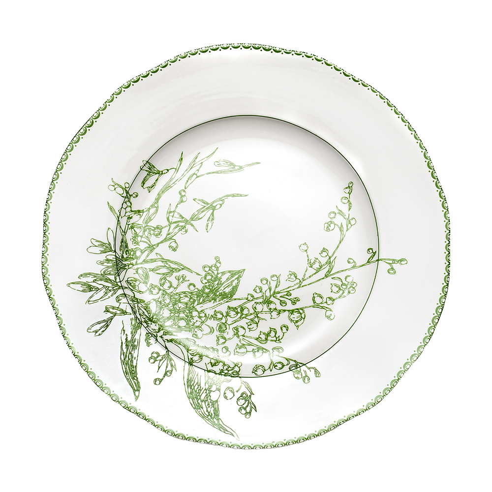 Lily of the Valley Ceramic Flat Plate (8.5 Inch)