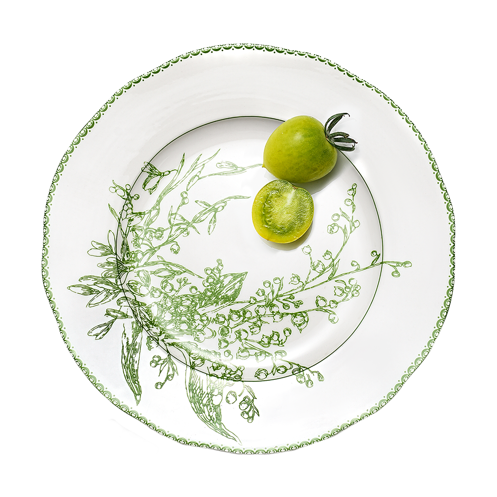 Lily of the Valley Ceramic Flat Plate (8.5 Inch)