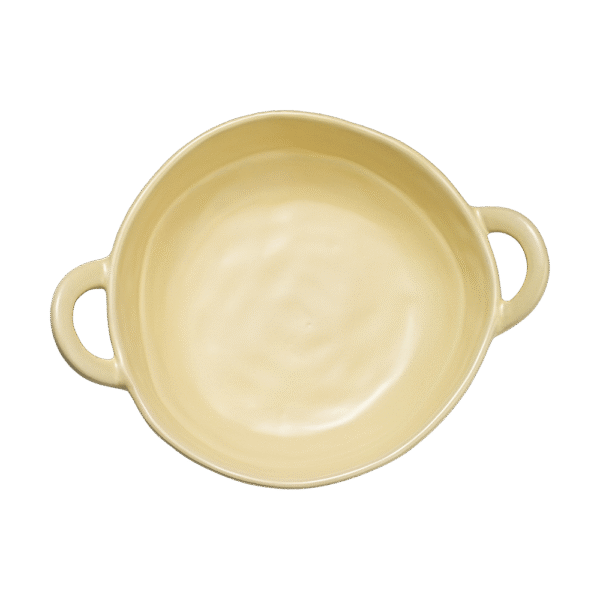 Picnic Ceramic Fruit Bowl with Handles, 8 Inch