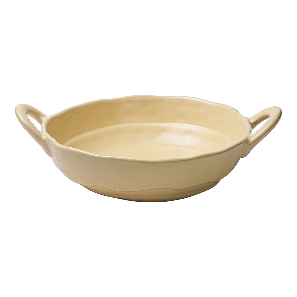 Picnic Ceramic Fruit Bowl with Handles, 8 Inch