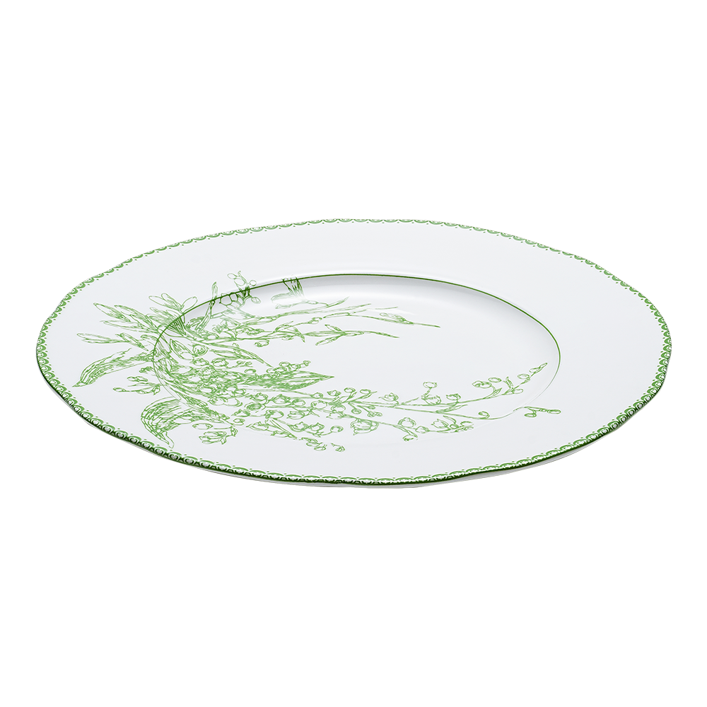 Lily of the Valley Ceramic Flat Plate (8.5 Inch)