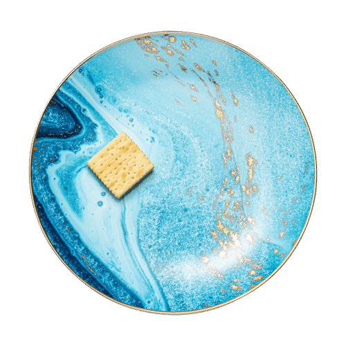 Golden Glow – Blue Dinner Plate