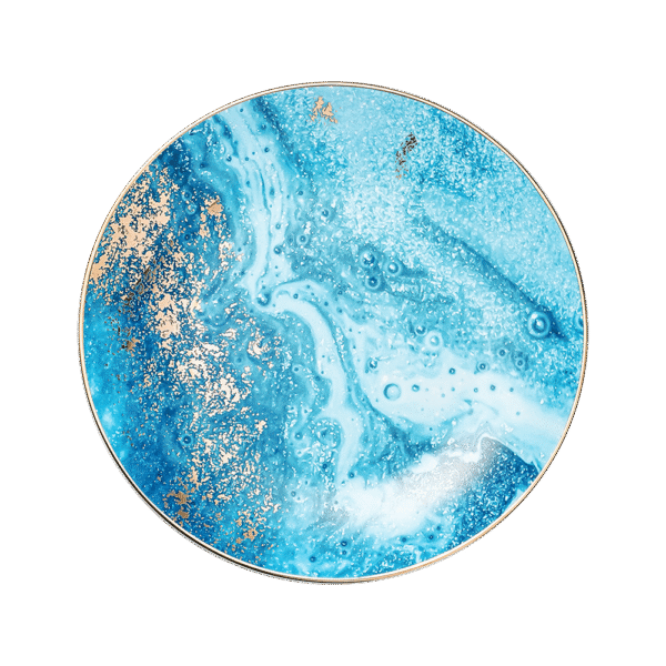 Golden Glow Blue Dinner Plate (8 Inch)