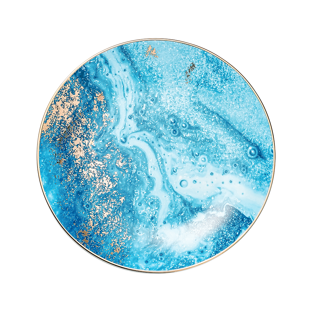 Golden Glow Blue Dinner Plate (8 Inch)