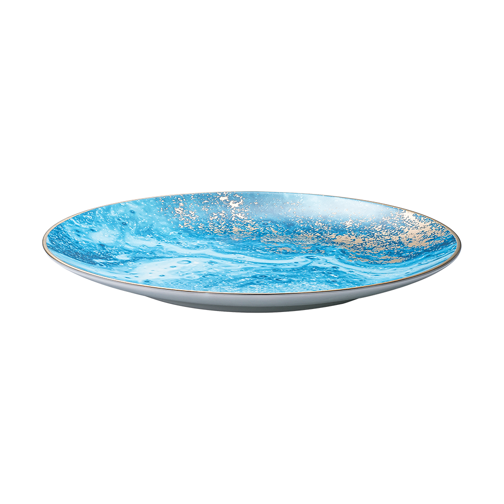 Golden Glow Blue Dinner Plate (8 Inch)