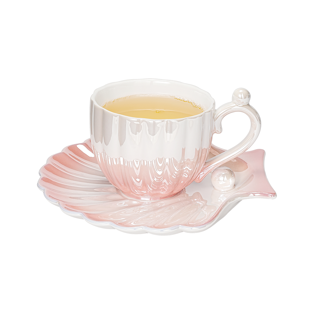 Aurora Couple Tea Mug and Saucer Set for Two