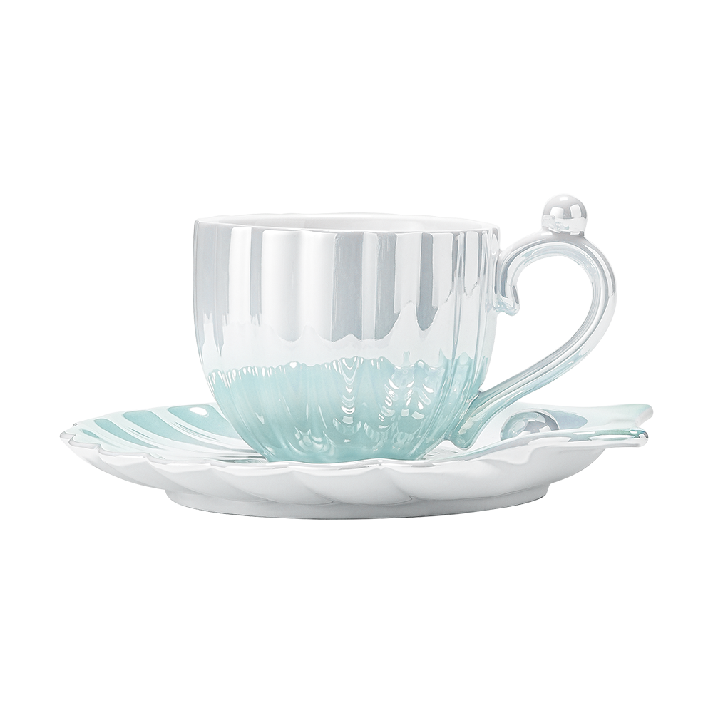 Ocean Aurora Shell Breakfast Cup and Saucer
