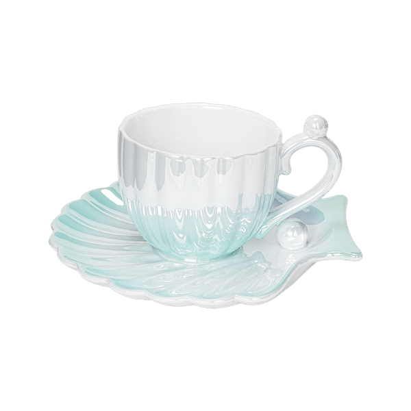 Ocean Aurora Shell Breakfast Cup and Saucer