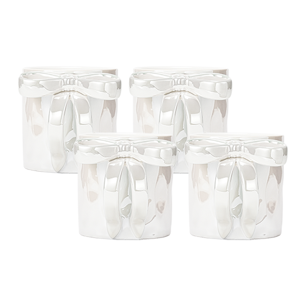 Aurora Pearl Ceramic Tableware Set for 4 Mugs