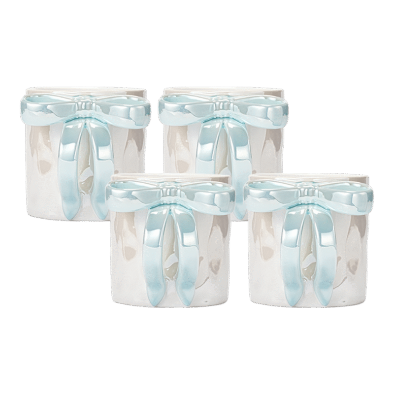Aurora Tide Ceramic Mugs Set for 4