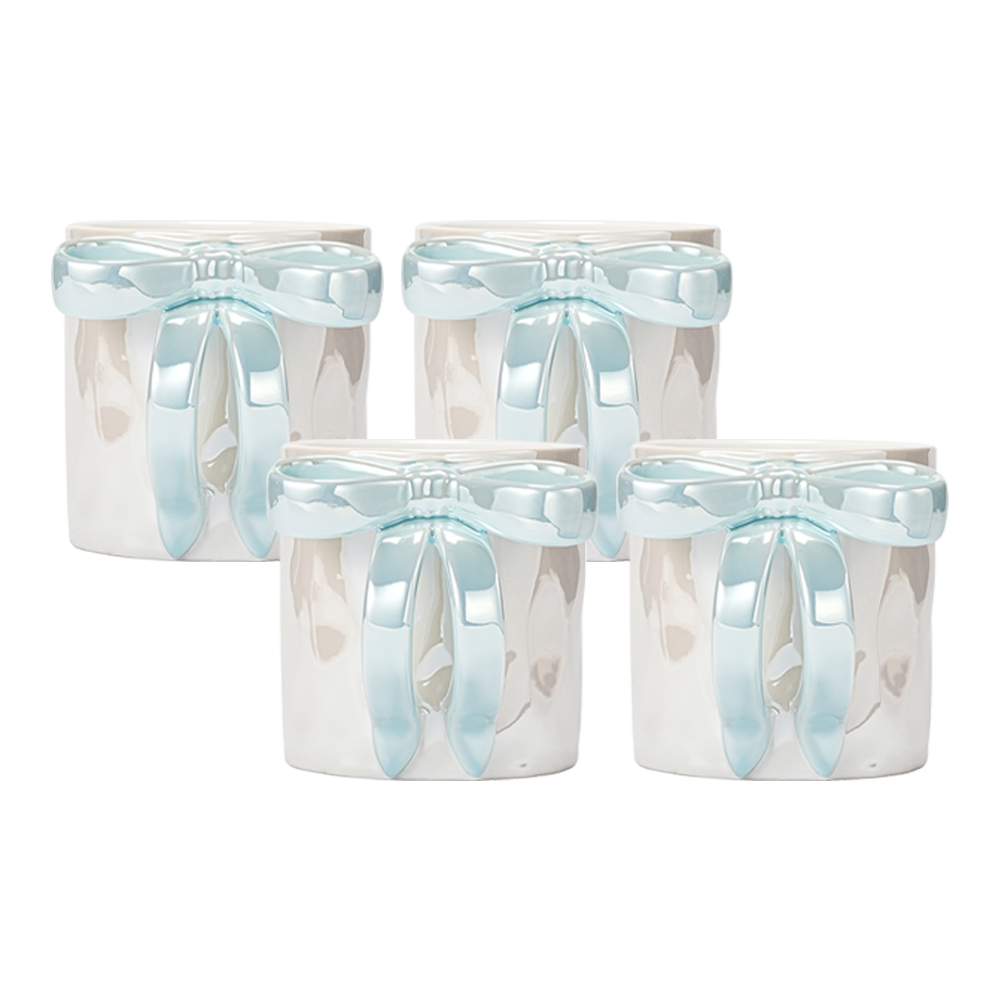 Aurora Tide Ceramic Mugs Set for 4