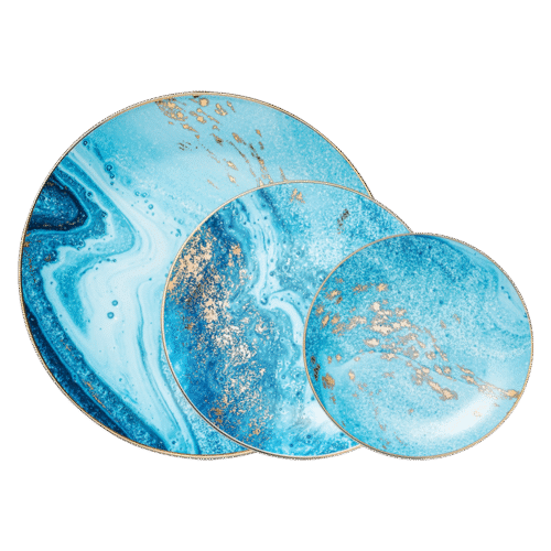 Golden Tide – Blue Dinner Plates