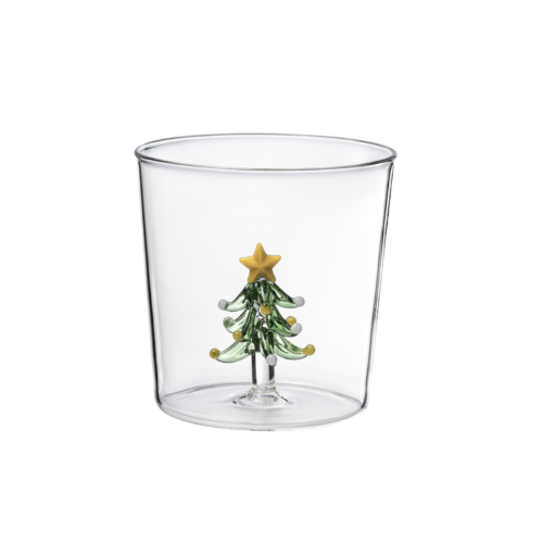 Winter Evergreen Design – Glass Mug for Tea