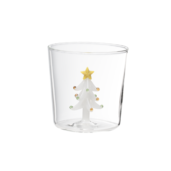 Winter Evergreen Coffee Glass