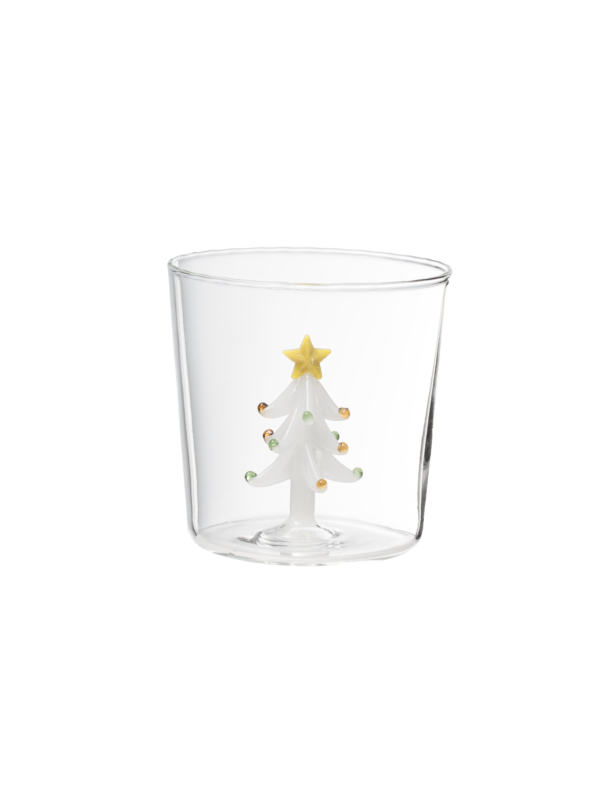 Winter Evergreen Coffee Glass