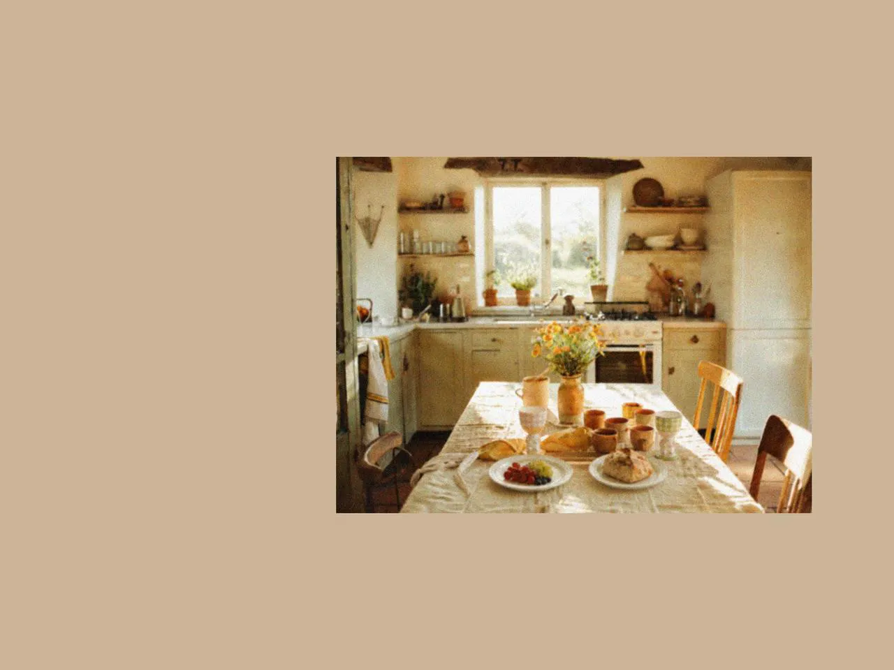 Sunlit kitchen table with ceramic plate, ice cream cups, and picnic cutlery, styled with simple picnic accessories to create a relaxed family picnic and picnic afternoon tea setting during spring in the UK.