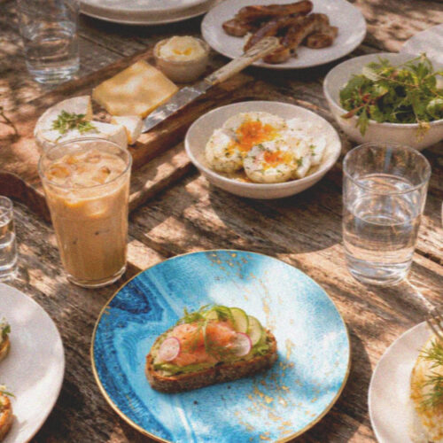 Golden Glow – Blue Dinner Plate
