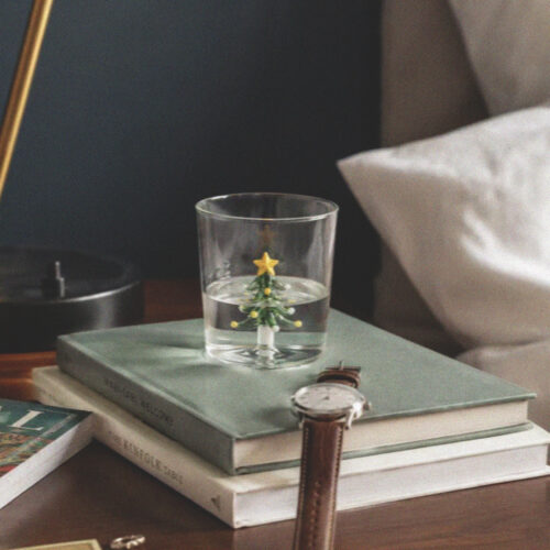 Winter Evergreen Design – Glass Mug for Tea